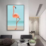 poster di fenicotteri vintage