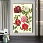 poster di fiori vintage