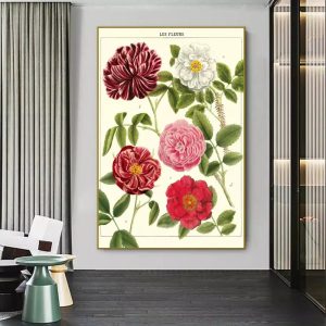 poster di fiori vintage