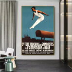 poster di ginnastica vintage