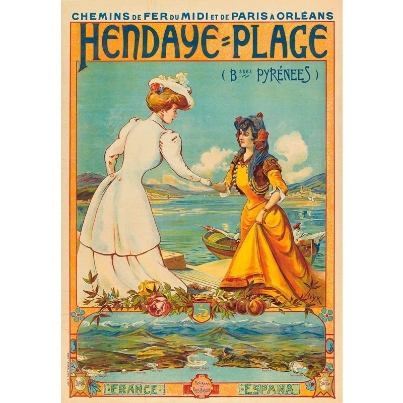 poster vintage hendaye poster vintage hendaye