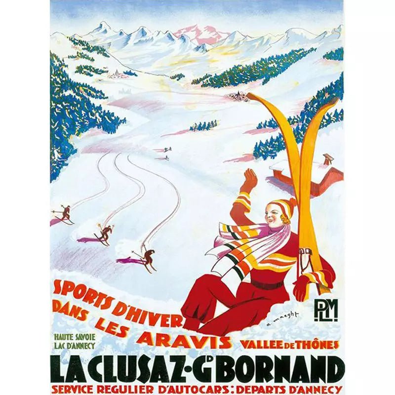 poster vintage la cluzaz poster vintage la cluzaz