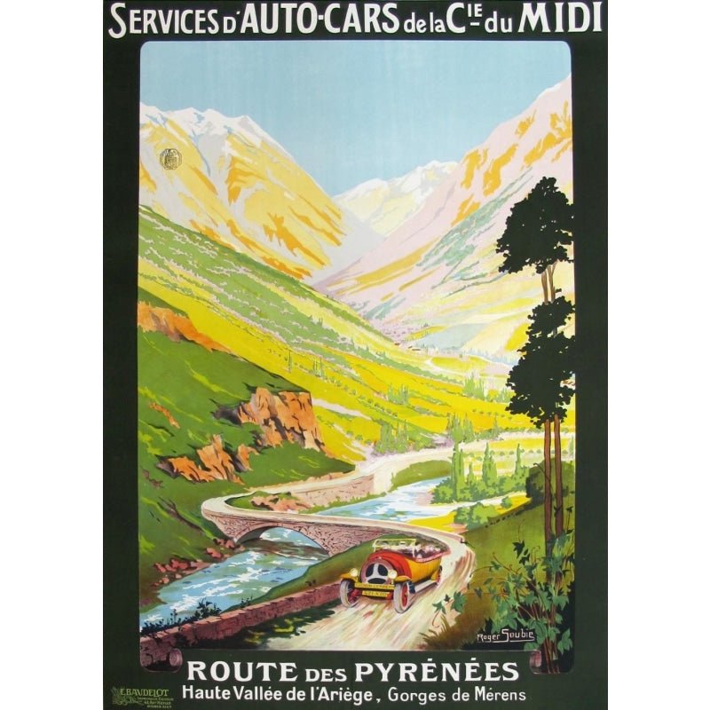 poster vintage dei pirenei poster vintage dei pirenei