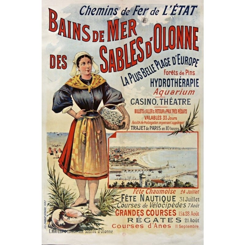 poster vintage les sables dolonne poster vintage les sables dolonne