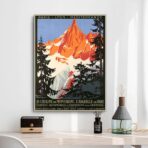 poster vintage del monte bianco