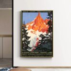 poster vintage del monte bianco