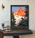 poster vintage del monte bianco