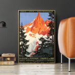 poster vintage del monte bianco