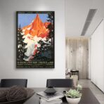 poster vintage del monte bianco