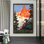 poster vintage del monte bianco