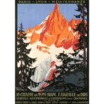 poster vintage del monte bianco