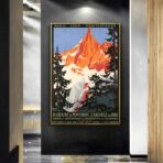 poster vintage del monte bianco