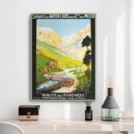 poster vintage dei pirenei