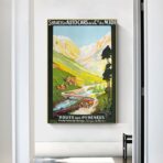 poster vintage dei pirenei
