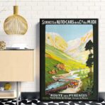 poster vintage dei pirenei