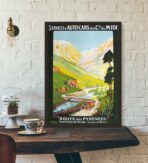 poster vintage dei pirenei
