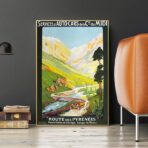 poster vintage dei pirenei