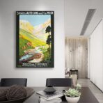 poster vintage dei pirenei
