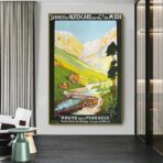 poster vintage dei pirenei