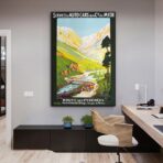 poster vintage dei pirenei