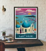 poster vintage santorini