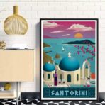 poster vintage santorini