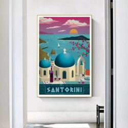 poster vintage santorini