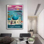 poster vintage santorini