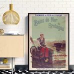 poster vintage di una localita balneare