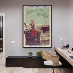 poster vintage di una localita balneare