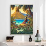 poster vintage di tahiti