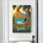 poster vintage di tahiti