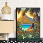 poster vintage di tahiti