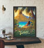poster vintage di tahiti
