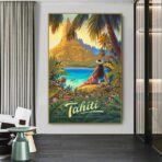 poster vintage di tahiti