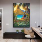 poster vintage di tahiti