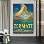 poster vintage zermatt