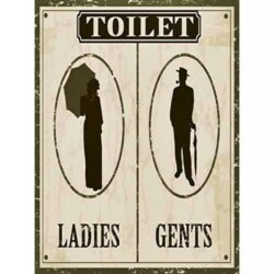 poster della toilette vintage