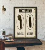 poster della toilette vintage