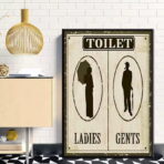 poster della toilette vintage