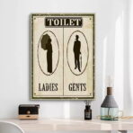 poster della toilette vintage