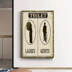 poster della toilette vintage