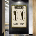 poster della toilette vintage