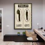poster della toilette vintage