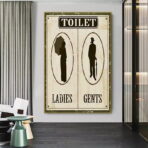 poster della toilette vintage