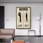 poster della toilette vintage