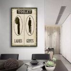 poster della toilette vintage