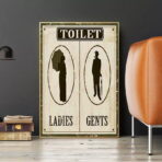 poster della toilette vintage