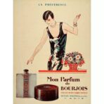 poster pubblicitario di profumi vintage