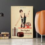 poster pubblicitario di profumi vintage